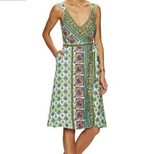 Calypso St. Barth Ivara linen wrap print dress